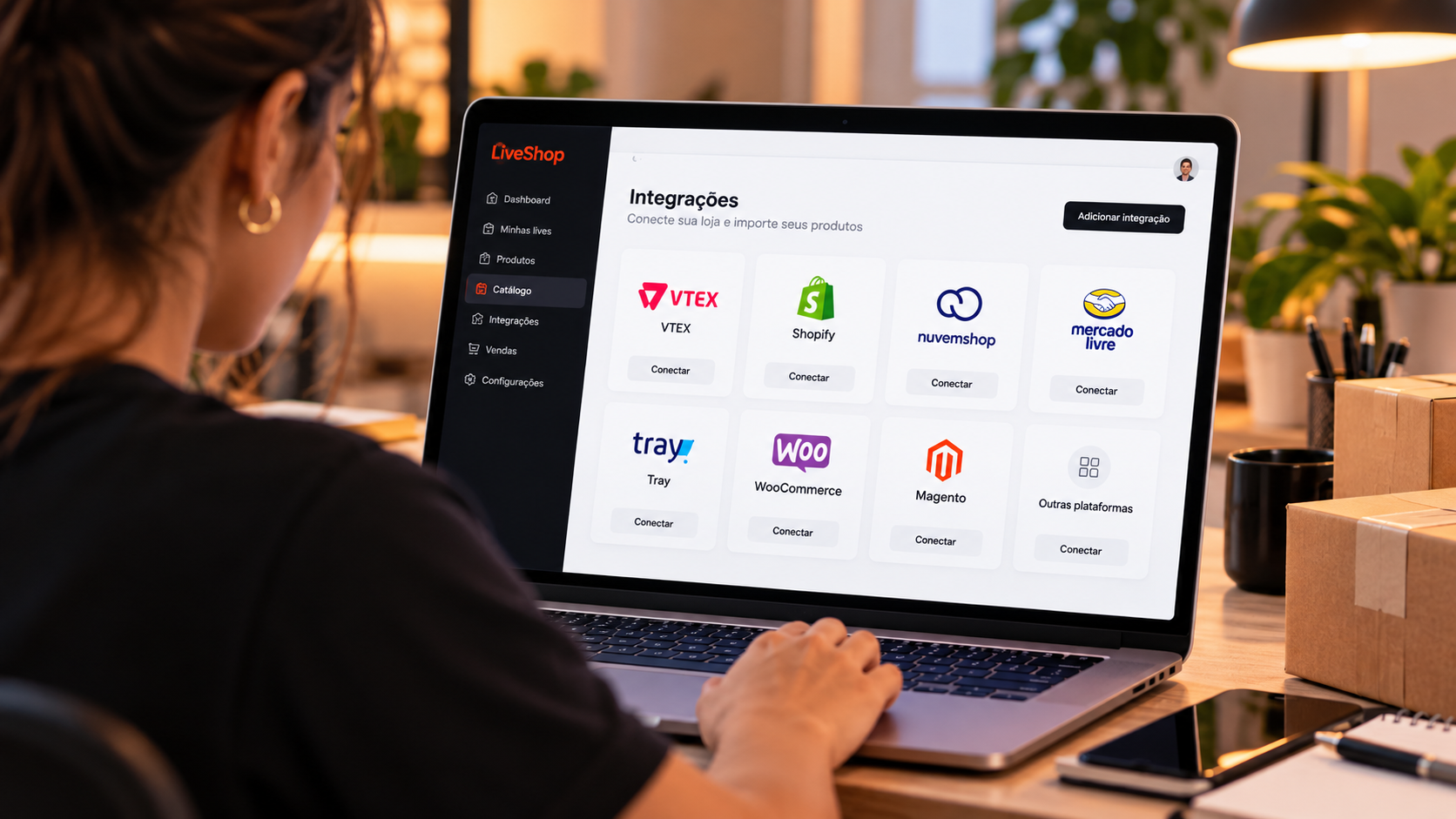 Integrações de e-commerce no LiveShop