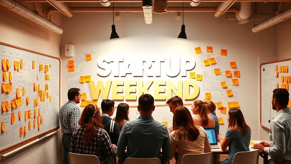 Encontro de startups durante um fim de semana